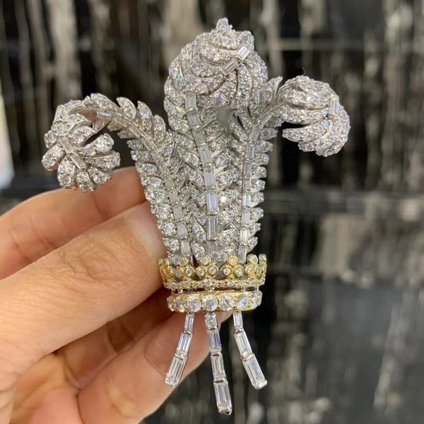 pins brooches prince of wales feather brooch 925 sterling silver with cubic zircon jewelry fine for men women vintage 230113, Gray
pins brooches prince of wales feather brooch 925 sterling silver with cubic zircon jewelry fine for men women vintage 230113, Gray
