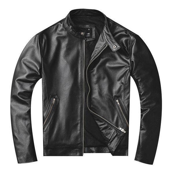 motorcycle wear leather jacket mens sheepskin coat zipper overcoat stand collar large size s-5xl spring autumn clothing for male, Black
motorcycle wear leather jacket mens sheepskin coat zipper overcoat stand collar large size s-5xl spring autumn clothing for male, Black