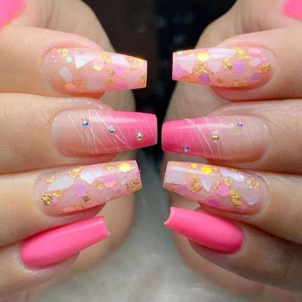 false nails shell glitter pink french ballerina long coffin fake full cover artificial press on 230114, Red;gold
false nails shell glitter pink french ballerina long coffin fake full cover artificial press on 230114, Red;gold