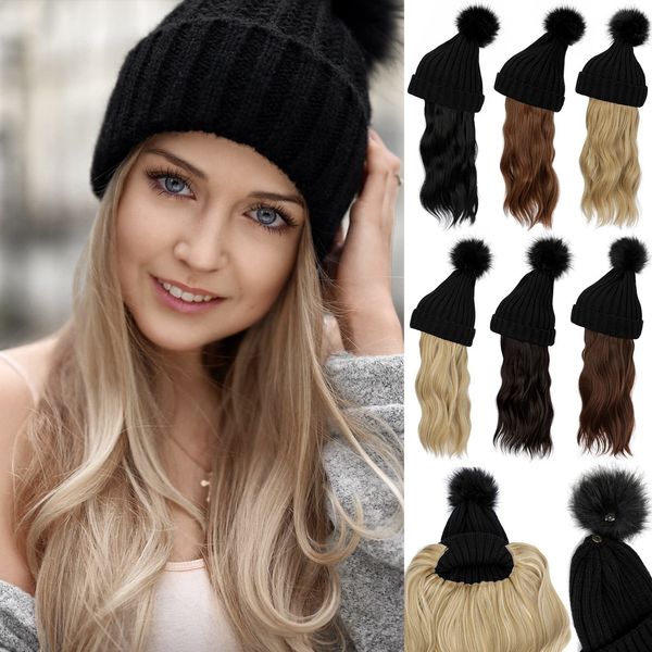 synthetic s shangzi women beanie hat with hair piece attached warm knitted pom cap14inch long wavy curly s 230114, Black
synthetic s shangzi women beanie hat with hair piece attached warm knitted pom cap14inch long wavy curly s 230114, Black
