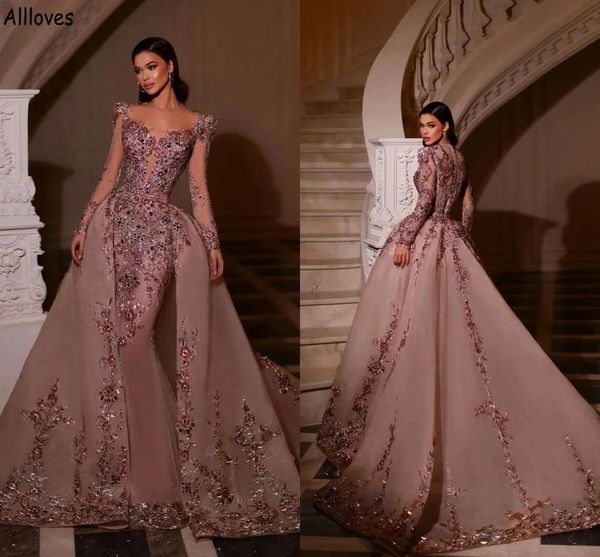 pink luxurious sequined lace beaded evening pageant dresses with detachable train sheer neck long sleeves dubai arabic pakistan mermaid prom, Black;red
pink luxurious sequined lace beaded evening pageant dresses with detachable train sheer neck long sleeves dubai arabic pakistan mermaid prom, Black;red