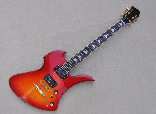 cherry sunburst unusual electric guitar with humbuckers rosewood fretboard can be customized
cherry sunburst unusual electric guitar with humbuckers rosewood fretboard can be customized