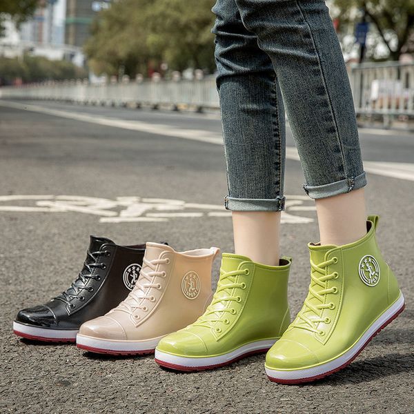 rain boots high jelly shoes designer casual lace up ankle antiodor women's rubber ladies galoshes water shoes 230114, Black;red
rain boots high jelly shoes designer casual lace up ankle antiodor women's rubber ladies galoshes water shoes 230114, Black;red