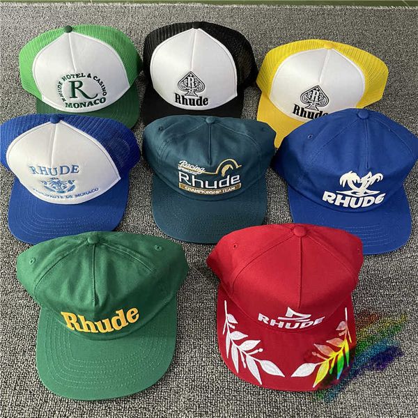 Image of Embroidery Rhude Baseball Cap Men Women Rhude Sun Hat Sunscreen Outdoor Adjustable Qy13