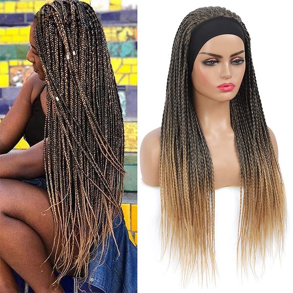 synthetic s lihui 26inch braided box braids ombre brown for black women headband long hair s 230114
synthetic s lihui 26inch braided box braids ombre brown for black women headband long hair s 230114
