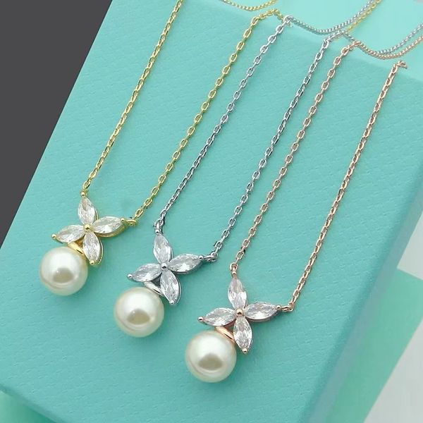 classic pearl necklace designer women's diamond pendant girls valentine's day 18k gold jewelry gift, Silver
classic pearl necklace designer women's diamond pendant girls valentine's day 18k gold jewelry gift, Silver