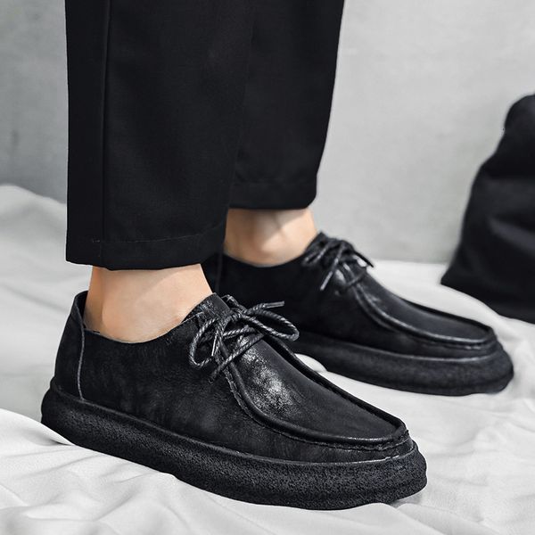 dress shoes cow leather british spring autumn men casual luxury handmade breathable laceup loafers fashion sneakers flats designer 230114, Black
dress shoes cow leather british spring autumn men casual luxury handmade breathable laceup loafers fashion sneakers flats designer 230114, Black