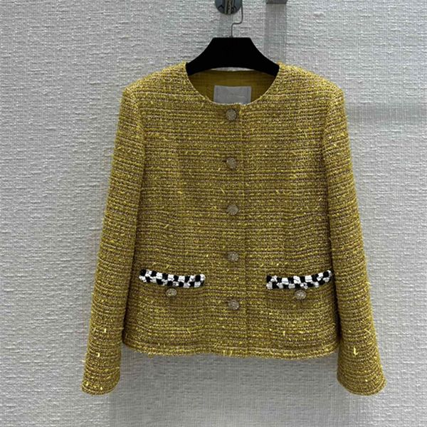 wool & blends europe and the united states women's 2022 winter new long sleeve yellow single breasted fashion tweed coat, Black
wool & blends europe and the united states women's 2022 winter new long sleeve yellow single breasted fashion tweed coat, Black