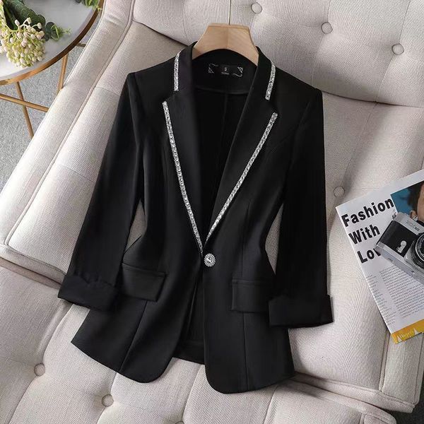 womens suits blazers diamond studded suit spring and summer womens seven point sleeve small coat design sense of minority fashion leisure su, White;black
womens suits blazers diamond studded suit spring and summer womens seven point sleeve small coat design sense of minority fashion leisure su, White;black