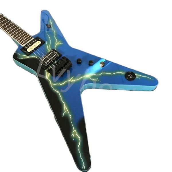 lvyelectric guitar special-shaped electric guitar k-shaped body blue lightning double-double pickup double-shake vibrato
lvyelectric guitar special-shaped electric guitar k-shaped body blue lightning double-double pickup double-shake vibrato