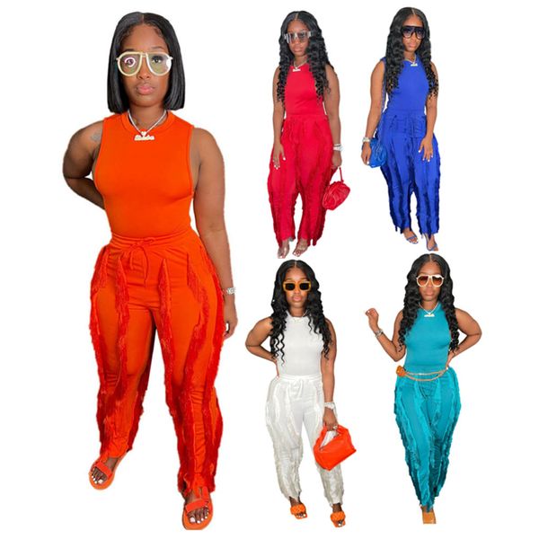 designer women tracksuits summer outfits sleeveless vest and tassels pants two piece sets outwork sportswear casual jogger suits solid sweat, Gray
designer women tracksuits summer outfits sleeveless vest and tassels pants two piece sets outwork sportswear casual jogger suits solid sweat, Gray
