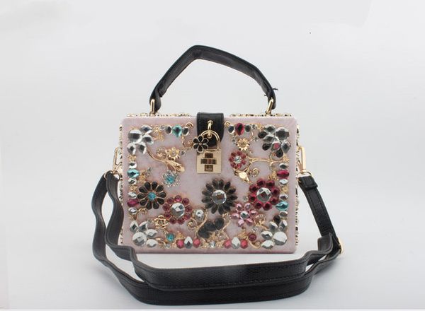waist bags style women plastic case flower with lock handbag shoulder bag 230114 
waist bags style women plastic case flower with lock handbag shoulder bag 230114