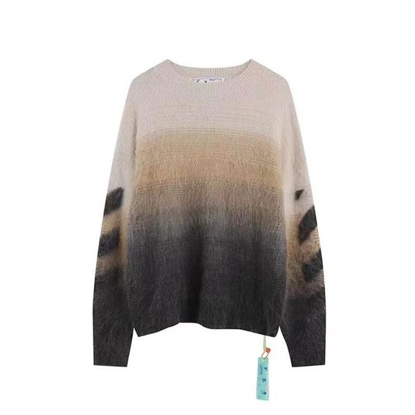 new mohair gradient arrow sweater women's loose knit sweater men's couple bottom shirt, White;black
new mohair gradient arrow sweater women's loose knit sweater men's couple bottom shirt, White;black