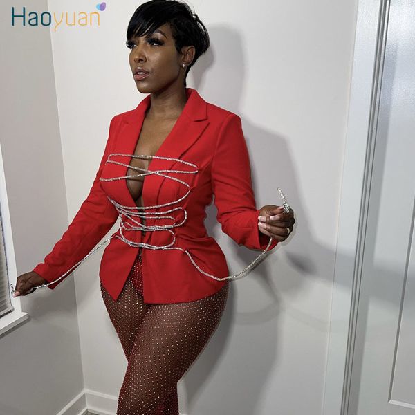 womens suits blazers haoyuan golden rope lace up blazer for women coats and jackets spring fashion clothes club outfits long sleeve outwear, White;black
womens suits blazers haoyuan golden rope lace up blazer for women coats and jackets spring fashion clothes club outfits long sleeve outwear, White;black