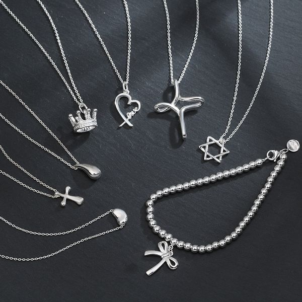 designer crown silver pendant necklace female couple stainless steel chain gift for girlfriend luxury jewelry accessories wholesale with box
designer crown silver pendant necklace female couple stainless steel chain gift for girlfriend luxury jewelry accessories wholesale with box