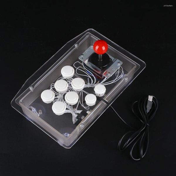 Image of Game Controllers Transparent Clear Acrylic Joystick USB 8 Directional For Arcade Accessories High Quality