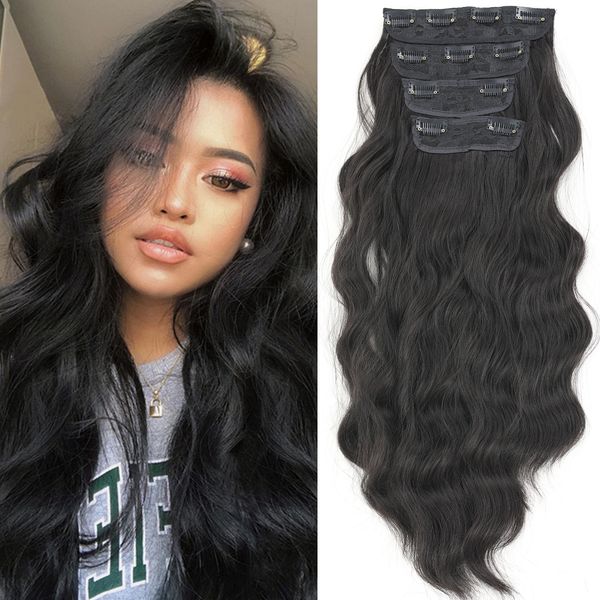 synthetic s queenyang long wavy hair s 4 piecesset natural black clip in ombre blonde thick 230114
synthetic s queenyang long wavy hair s 4 piecesset natural black clip in ombre blonde thick 230114