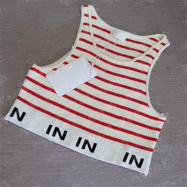 women's tanks knits black red stripe fashion ce letter crop slim sleeveless workout vest ladies designer tank, White
women's tanks knits black red stripe fashion ce letter crop slim sleeveless workout vest ladies designer tank, White