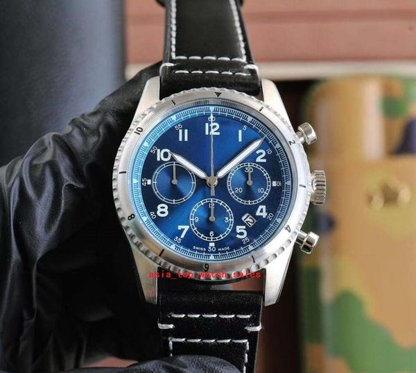 6 style super quality men watch 46mm sapphire luminous auto date japan multi-function quartz chronograph 316l steel original buckle cowhide, Slivery;brown
6 style super quality men watch 46mm sapphire luminous auto date japan multi-function quartz chronograph 316l steel original buckle cowhide, Slivery;brown