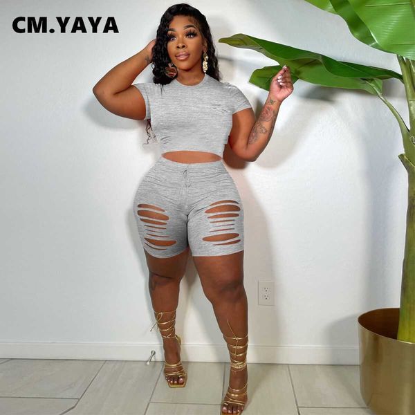 two piece dress cm.yaya workout women two 2 piece set outfit sweatsuit 2022 mini tee and hole shorts matching set street basic tracksuit t23, White
two piece dress cm.yaya workout women two 2 piece set outfit sweatsuit 2022 mini tee and hole shorts matching set street basic tracksuit t23, White