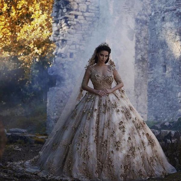wedding dress gold long sleeves 2023 flowers lace bridal gown in stock vestidos de novia, White
wedding dress gold long sleeves 2023 flowers lace bridal gown in stock vestidos de novia, White