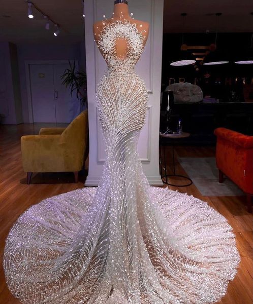 luxury mermaid wedding dresses sleeveless bateau 3d lace appliques pearls sequins beaded pearls hollow floor length plus size bridal gowns a, White
luxury mermaid wedding dresses sleeveless bateau 3d lace appliques pearls sequins beaded pearls hollow floor length plus size bridal gowns a, White