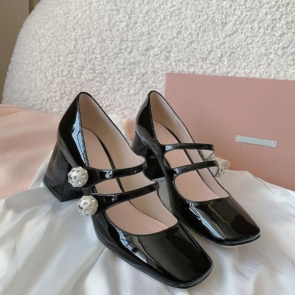 miu vintage mary jane shoes women's chunky heel leather shoe square toe pumps female pearls casual vacation banquet ladies high heels s, Black
miu vintage mary jane shoes women's chunky heel leather shoe square toe pumps female pearls casual vacation banquet ladies high heels s, Black