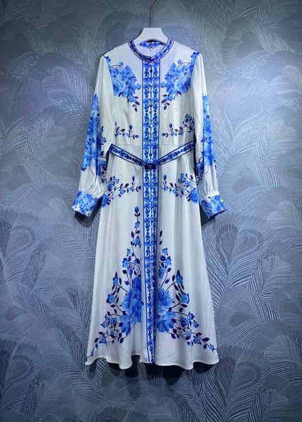 2022 autumn new round neck print elegant style long dress, Black;gray
2022 autumn new round neck print elegant style long dress, Black;gray