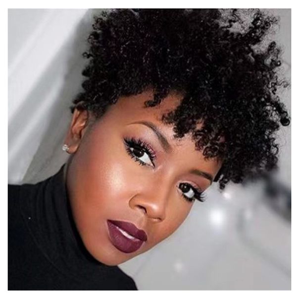 short pixie curls human hair ladies wigs afro kinki curly jerry curl for black womens full machine made natural color glueless wigs human ha, Black;brown
short pixie curls human hair ladies wigs afro kinki curly jerry curl for black womens full machine made natural color glueless wigs human ha, Black;brown