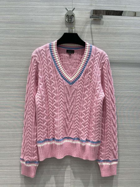 vintage fried dough twist classic v-neck contrast blue stripe age reducing girl style sweater, White;black
vintage fried dough twist classic v-neck contrast blue stripe age reducing girl style sweater, White;black