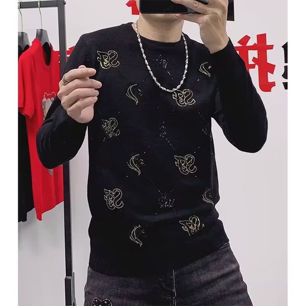 new borunke o-neck solid pullover sweater rhinestones men male brand hip hop, White;black
new borunke o-neck solid pullover sweater rhinestones men male brand hip hop, White;black