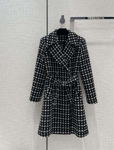 women's outerwear & coats22 black and white plaid tweed woven trench coat cool and handsome large lapel cut, Black;brown
women's outerwear & coats22 black and white plaid tweed woven trench coat cool and handsome large lapel cut, Black;brown