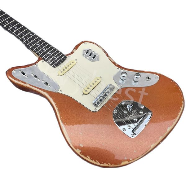 lvyelectric guitar custom jag golden yellow body made old retro antique electric guitar
lvyelectric guitar custom jag golden yellow body made old retro antique electric guitar