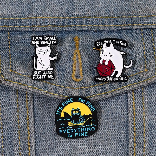 it's fine i'm fine enamel pin custom funny cat sharks sword brooch lapel badge kitten animal jewelry gift for kids friends, Blue
it's fine i'm fine enamel pin custom funny cat sharks sword brooch lapel badge kitten animal jewelry gift for kids friends, Blue