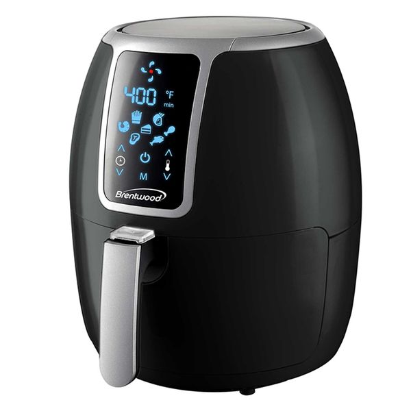 brentwood small 1400 watt 4 quart electric digital air fryer with temperature control in black
brentwood small 1400 watt 4 quart electric digital air fryer with temperature control in black