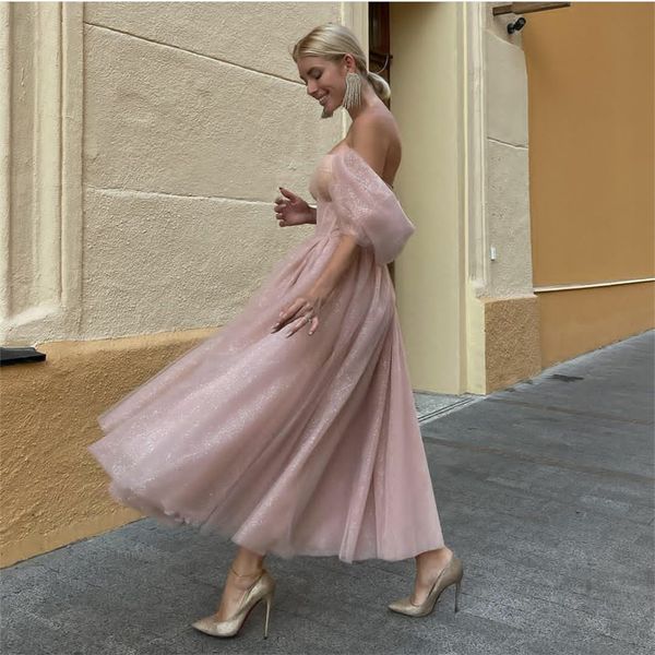 simple shiny short off shoulder 2023 prom dresses side slit sweetheart neck a line tea length backless evening party gown custom, Black
simple shiny short off shoulder 2023 prom dresses side slit sweetheart neck a line tea length backless evening party gown custom, Black