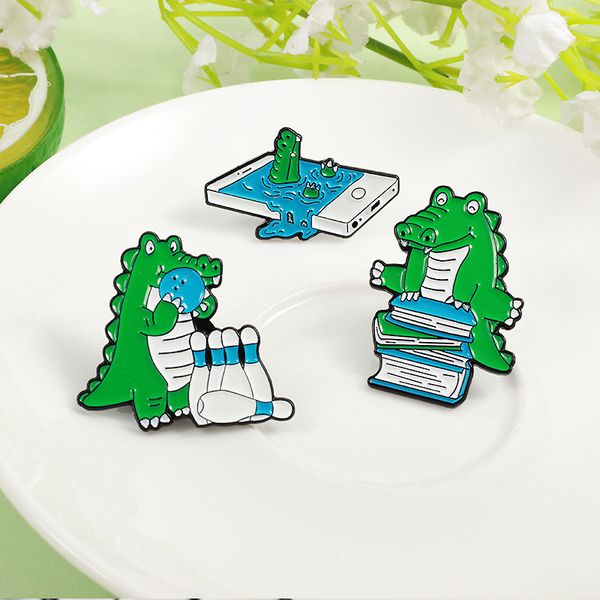 cute dinosaur brooch pin badges small green dinosaur likes reading bowling mobile game fashion animal brooch jewelry, Blue
cute dinosaur brooch pin badges small green dinosaur likes reading bowling mobile game fashion animal brooch jewelry, Blue