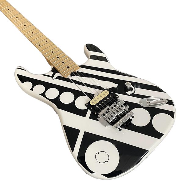 lvyelectric guitar private custom st style electric guitar double rocking tremolo system body black and white graffiti
lvyelectric guitar private custom st style electric guitar double rocking tremolo system body black and white graffiti