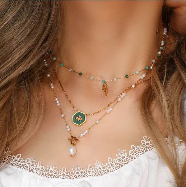 summer dainty chic tulip charm toggle clasp beads pearl necklaces for women hexagon bee pendant necklace, Silver
summer dainty chic tulip charm toggle clasp beads pearl necklaces for women hexagon bee pendant necklace, Silver