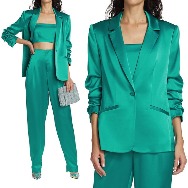 spring soft satin green women pants suits for wedding mother of the bride suit evening party blazer guest wear 3 pieces, Black;red
spring soft satin green women pants suits for wedding mother of the bride suit evening party blazer guest wear 3 pieces, Black;red