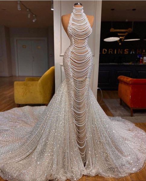 luxury mermaid wedding dresses sleeveless high neck 3d lace appliques sequins beaded pearls floor length plus size bridal gowns abiti da spo, White
luxury mermaid wedding dresses sleeveless high neck 3d lace appliques sequins beaded pearls floor length plus size bridal gowns abiti da spo, White