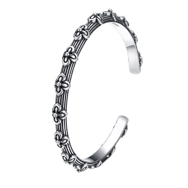 clovers bangle bracelet 925 sterling silver gothic punk vintage handmade cuff bracelets jewelry accessories gifts for men women 55 mm inside, Black
clovers bangle bracelet 925 sterling silver gothic punk vintage handmade cuff bracelets jewelry accessories gifts for men women 55 mm inside, Black