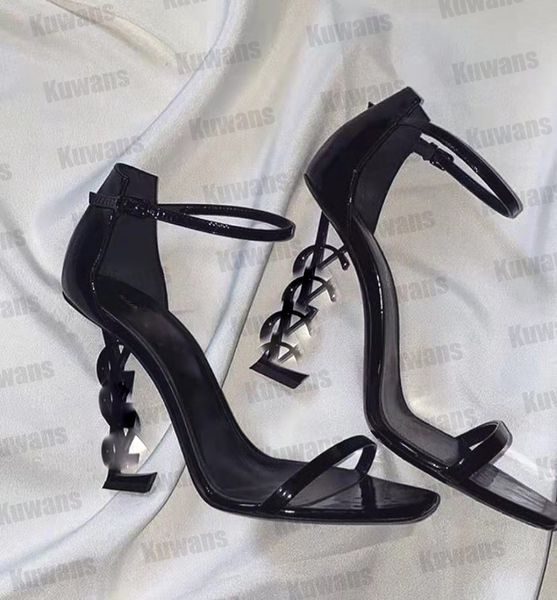 opyum pumps high heel sandals women luxury designer metal letters open toe stiletto patent leather summer party wedding size 35-41, Black
opyum pumps high heel sandals women luxury designer metal letters open toe stiletto patent leather summer party wedding size 35-41, Black