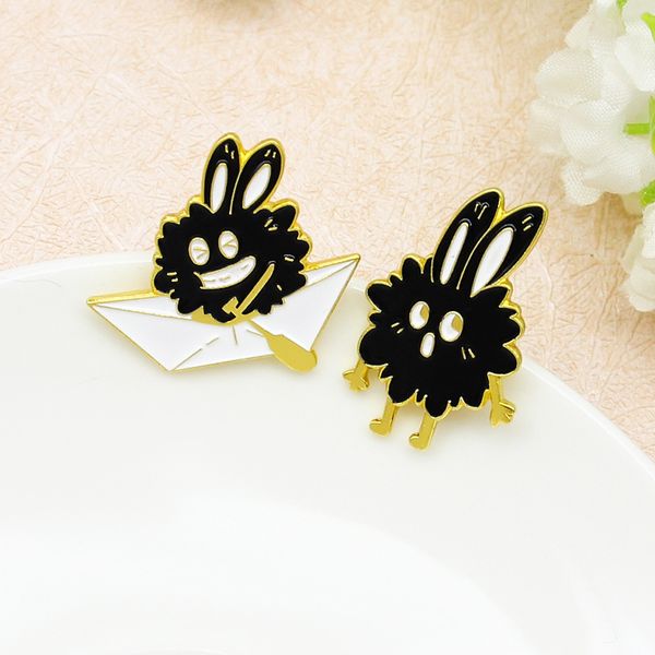 long-eared small black ball doll rowing paper boat fashion cartoon creative doll design alloy brooch jewelry, Blue
long-eared small black ball doll rowing paper boat fashion cartoon creative doll design alloy brooch jewelry, Blue