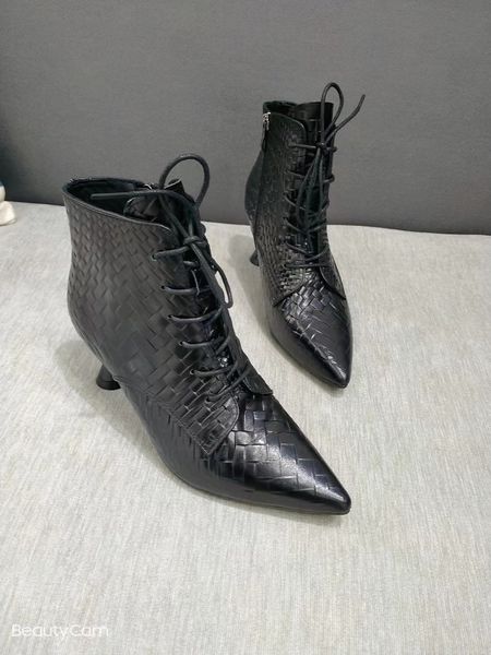 pointed high heel short boots fashion leather boots cowhide embossed upper pigskin lining or velvet lining classic comfortable side zipper s, Black
pointed high heel short boots fashion leather boots cowhide embossed upper pigskin lining or velvet lining classic comfortable side zipper s, Black