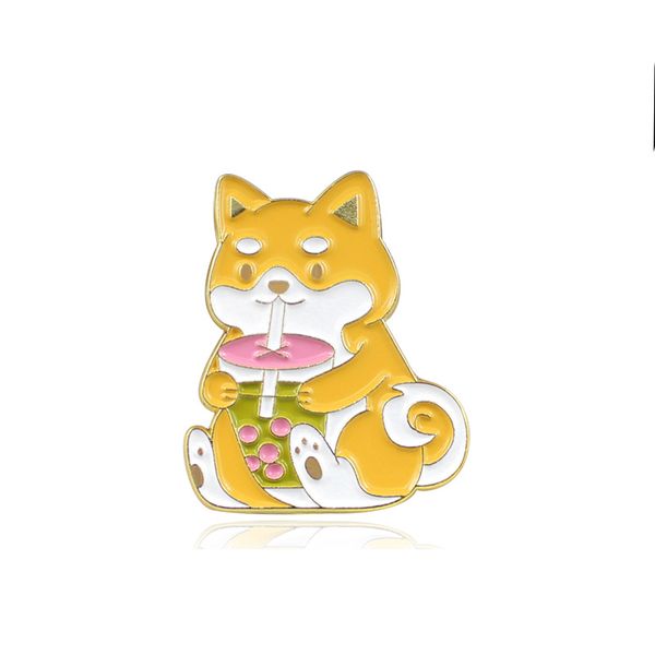 cartoon fashion creative corgi holding a large cup of pearl milk tea drinking creative brooch jeans bag versatile pin badges, Blue
cartoon fashion creative corgi holding a large cup of pearl milk tea drinking creative brooch jeans bag versatile pin badges, Blue