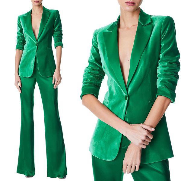 spring soft velvet green women pants suits for wedding mother of the bride suit evening party blazer guest wear 2 pieces, Black;red
spring soft velvet green women pants suits for wedding mother of the bride suit evening party blazer guest wear 2 pieces, Black;red
