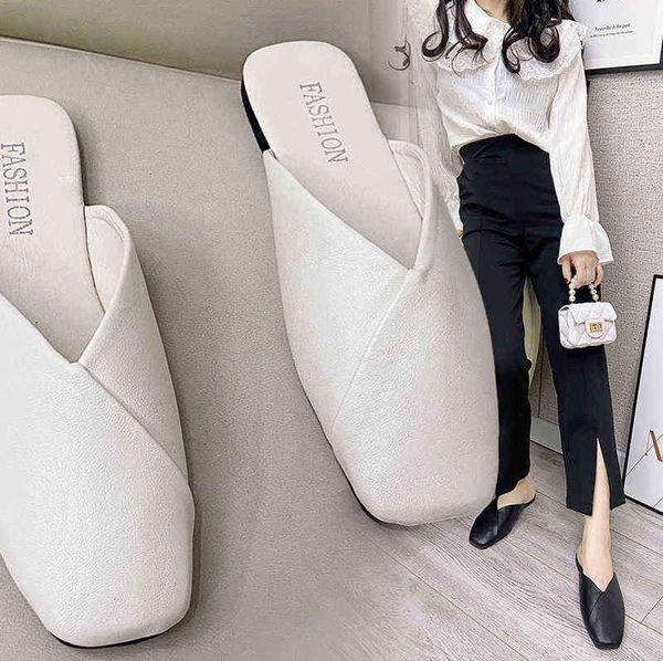 slipper women mule 2022 summer elegant square closed toe flat female shoe casual leather black white slide plu size 35 43 220622
slipper women mule 2022 summer elegant square closed toe flat female shoe casual leather black white slide plu size 35 43 220622