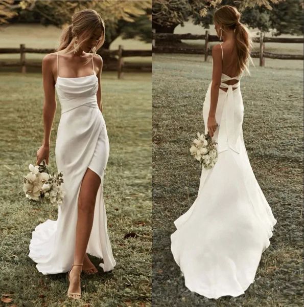 2023 gorgeous beach wedding dresses bridal gown spaghetti straps front slit chiffon a line floor length plus size custom made garden vestido, White
2023 gorgeous beach wedding dresses bridal gown spaghetti straps front slit chiffon a line floor length plus size custom made garden vestido, White