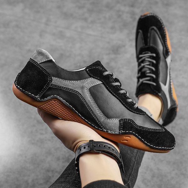 dress shoes men fashion leather sneakers slip on comfortable casual outdoor shoes for men flats 230211, Black
dress shoes men fashion leather sneakers slip on comfortable casual outdoor shoes for men flats 230211, Black